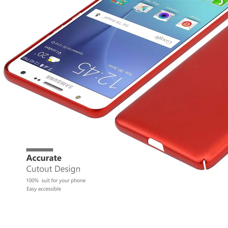 Cadorabo Hülle kompatibel mit Samsung Galaxy J7 2015 Hard Case Schutzhülle in Metall Optik gegen Kratzer und Stöße
