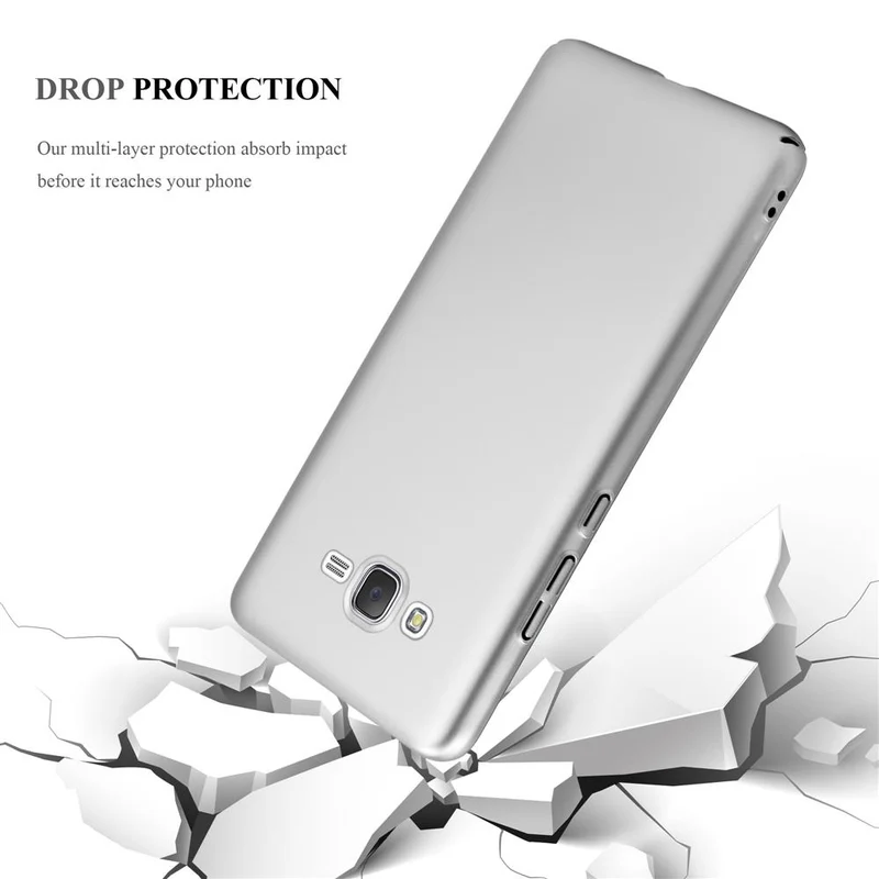 Cadorabo Hülle kompatibel mit Samsung Galaxy J7 2015 Hard Case Schutzhülle in Metall Optik gegen Kratzer und Stöße