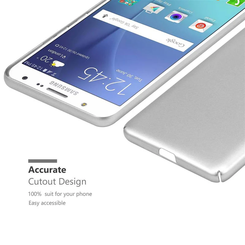 Cadorabo Hülle kompatibel mit Samsung Galaxy J7 2015 Hard Case Schutzhülle in Metall Optik gegen Kratzer und Stöße