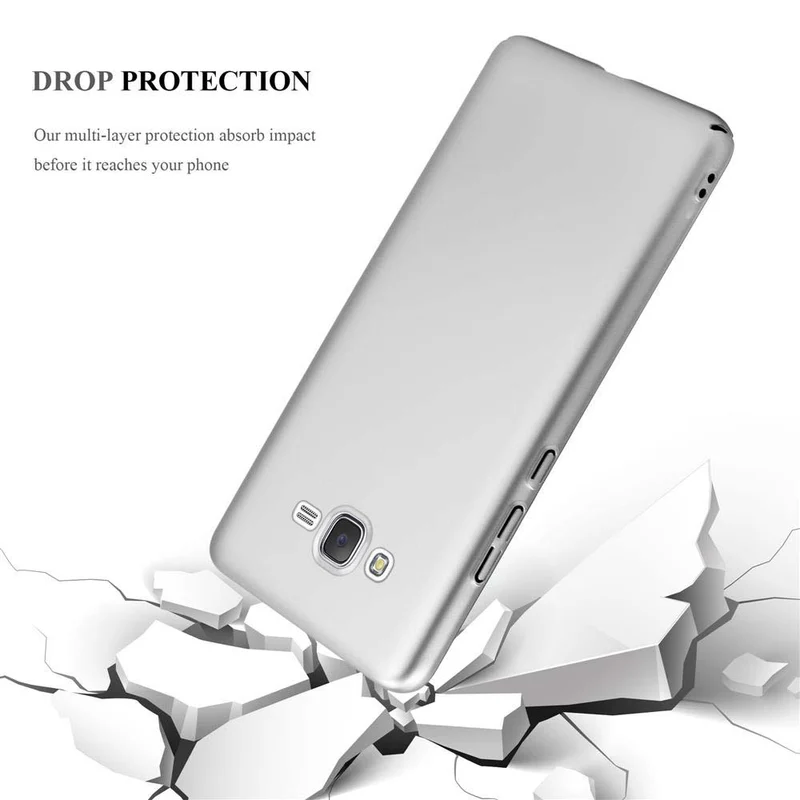 Cadorabo Hülle kompatibel mit Samsung Galaxy J7 2015 Hard Case Schutzhülle in Metall Optik gegen Kratzer und Stöße