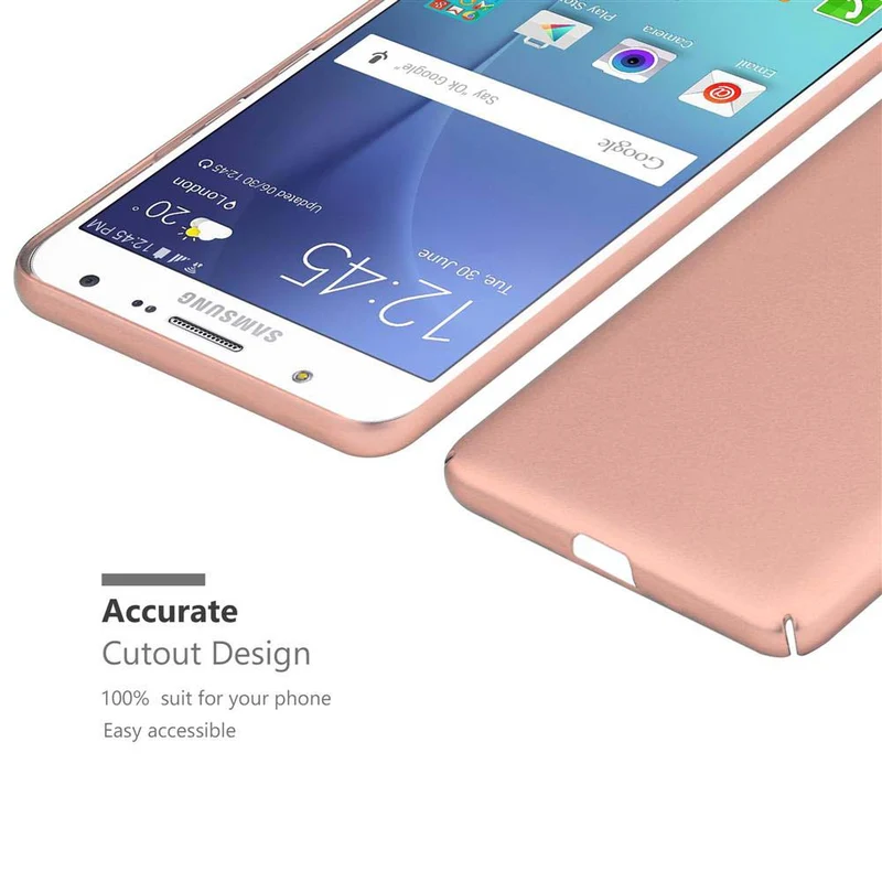 Cadorabo Hülle kompatibel mit Samsung Galaxy J7 2015 Hard Case Schutzhülle in Metall Optik gegen Kratzer und Stöße