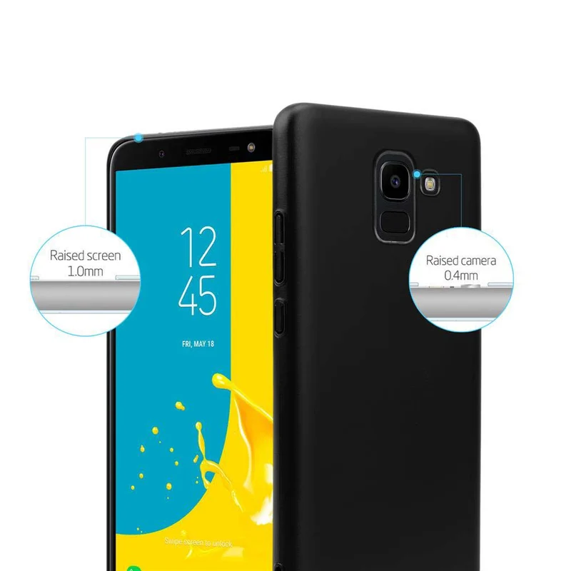 Cadorabo Hülle kompatibel mit Samsung Galaxy J6 2018 Hard Case Schutzhülle in Metall Optik gegen Kratzer und Stöße