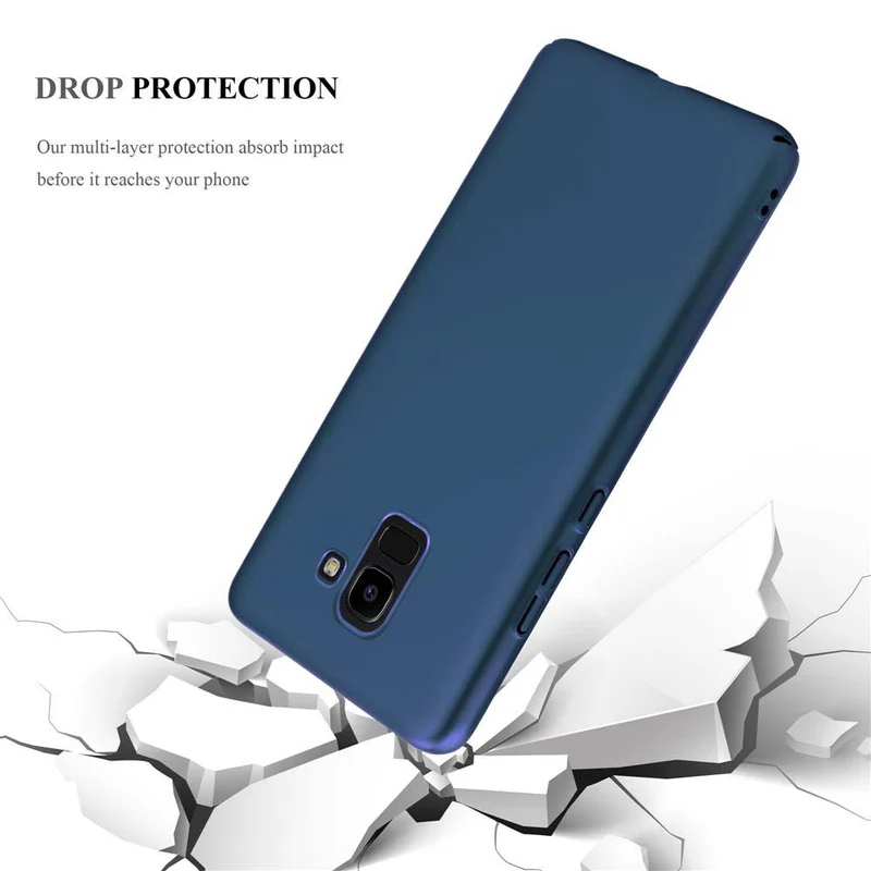 Cadorabo Hülle kompatibel mit Samsung Galaxy J6 2018 Hard Case Schutzhülle in Metall Optik gegen Kratzer und Stöße