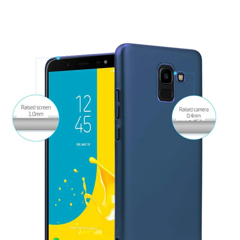 Cadorabo Hülle kompatibel mit Samsung Galaxy J6 2018 Hard Case Schutzhülle in Metall Optik gegen Kratzer und Stöße