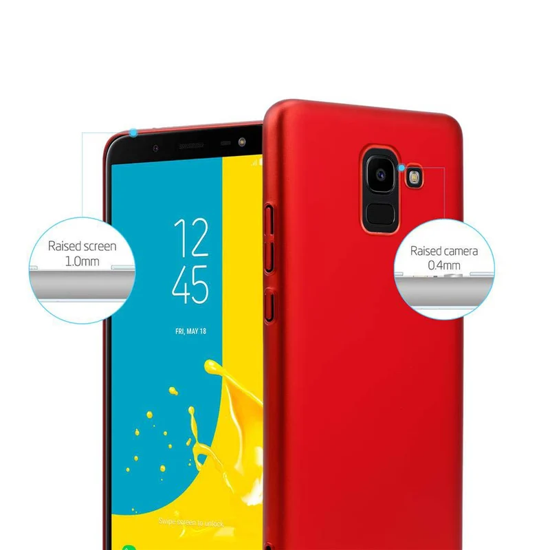 Cadorabo Hülle kompatibel mit Samsung Galaxy J6 2018 Hard Case Schutzhülle in Metall Optik gegen Kratzer und Stöße