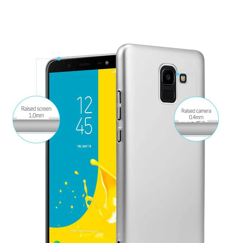 Cadorabo Hülle kompatibel mit Samsung Galaxy J6 2018 Hard Case Schutzhülle in Metall Optik gegen Kratzer und Stöße