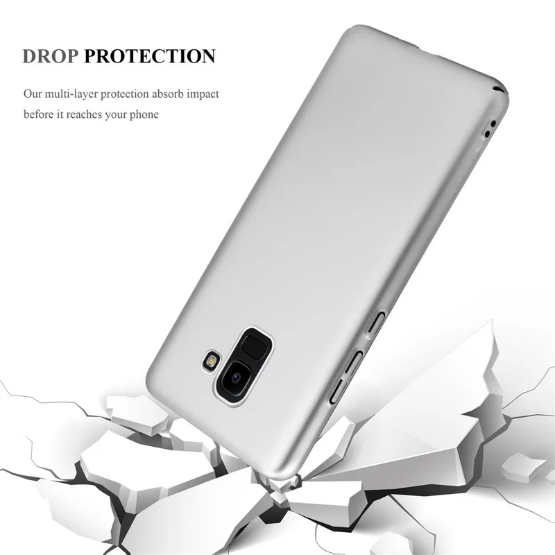 Cadorabo Hülle kompatibel mit Samsung Galaxy J6 2018 Hard Case Schutzhülle in Metall Optik gegen Kratzer und Stöße