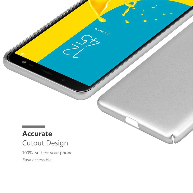 Cadorabo Hülle kompatibel mit Samsung Galaxy J6 2018 Hard Case Schutzhülle in Metall Optik gegen Kratzer und Stöße