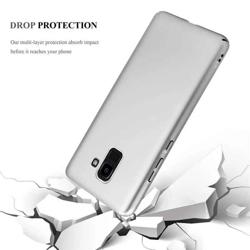 Cadorabo Hülle kompatibel mit Samsung Galaxy J6 2018 Hard Case Schutzhülle in Metall Optik gegen Kratzer und Stöße