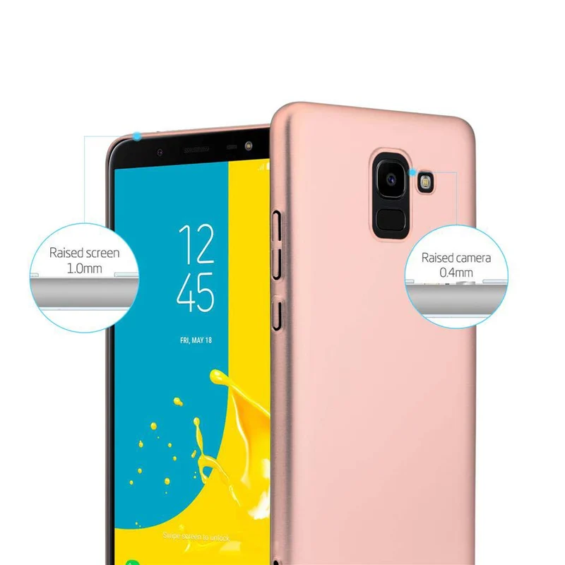 Cadorabo Hülle kompatibel mit Samsung Galaxy J6 2018 Hard Case Schutzhülle in Metall Optik gegen Kratzer und Stöße