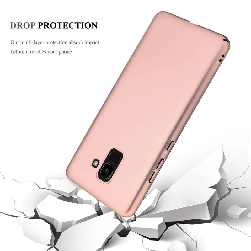 Cadorabo Hülle kompatibel mit Samsung Galaxy J6 2018 Hard Case Schutzhülle in Metall Optik gegen Kratzer und Stöße