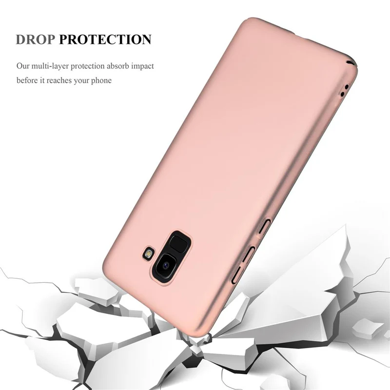 Cadorabo Hülle kompatibel mit Samsung Galaxy J6 2018 Hard Case Schutzhülle in Metall Optik gegen Kratzer und Stöße