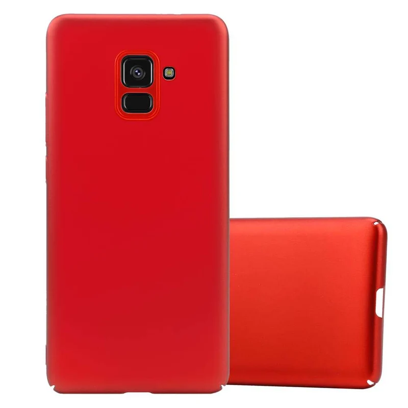 Cadorabo Hülle kompatibel mit Samsung Galaxy A8 2018 Hard Case Schutzhülle in Metall Optik gegen Kratzer und Stöße