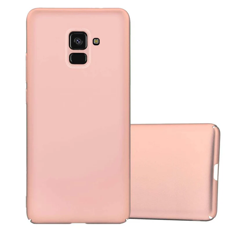 Cadorabo Hülle kompatibel mit Samsung Galaxy A8 2018 Hard Case Schutzhülle in Metall Optik gegen Kratzer und Stöße