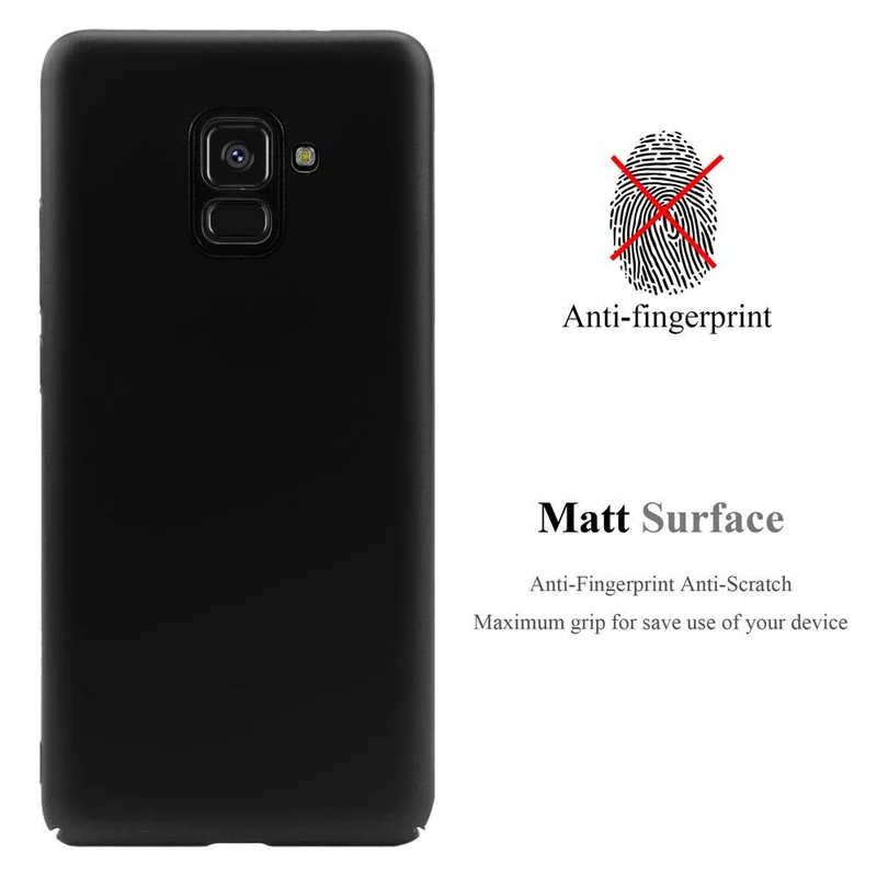 Cadorabo Hülle kompatibel mit Samsung Galaxy A8 2018 Hard Case Schutzhülle in Metall Optik gegen Kratzer und Stöße