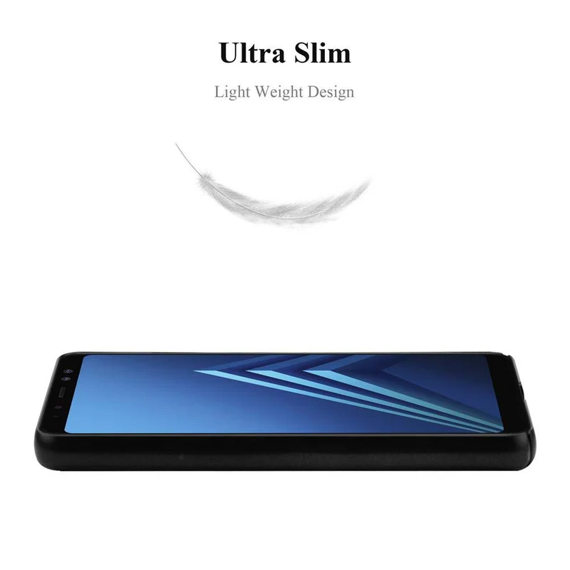 Cadorabo Hülle kompatibel mit Samsung Galaxy A8 2018 Hard Case Schutzhülle in Metall Optik gegen Kratzer und Stöße