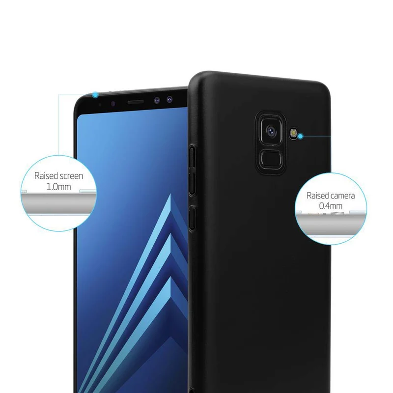 Cadorabo Hülle kompatibel mit Samsung Galaxy A8 2018 Hard Case Schutzhülle in Metall Optik gegen Kratzer und Stöße