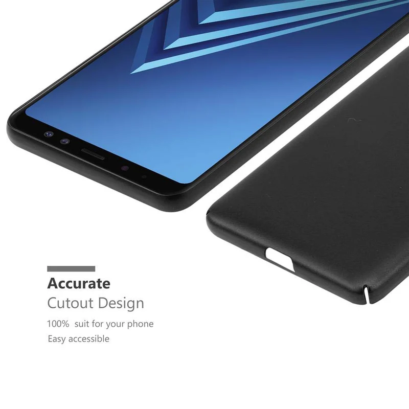 Cadorabo Hülle kompatibel mit Samsung Galaxy A8 2018 Hard Case Schutzhülle in Metall Optik gegen Kratzer und Stöße