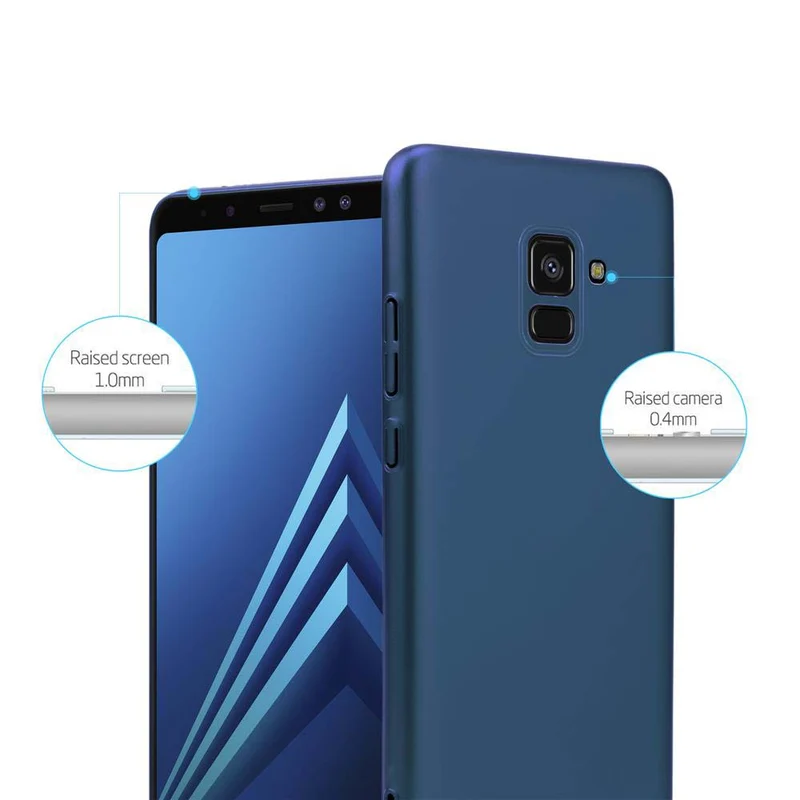 Cadorabo Hülle kompatibel mit Samsung Galaxy A8 2018 Hard Case Schutzhülle in Metall Optik gegen Kratzer und Stöße