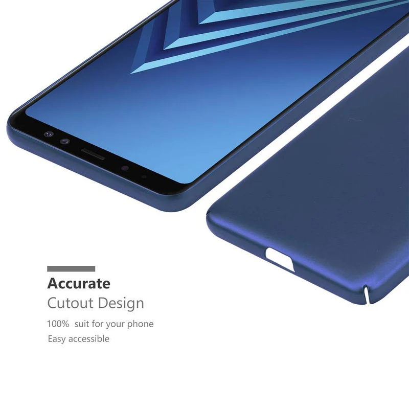 Cadorabo Hülle kompatibel mit Samsung Galaxy A8 2018 Hard Case Schutzhülle in Metall Optik gegen Kratzer und Stöße