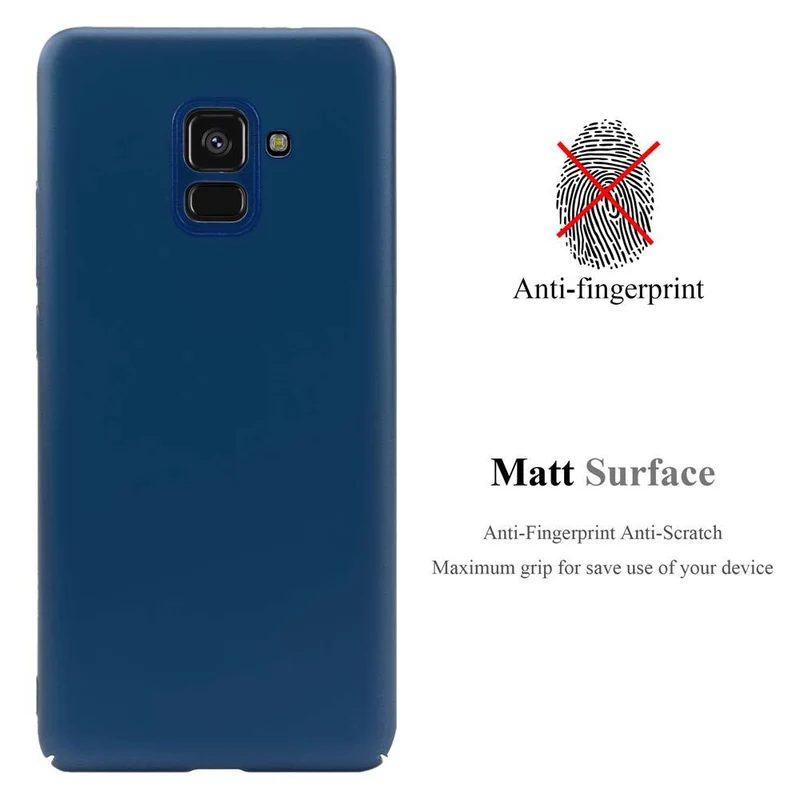 Cadorabo Hülle kompatibel mit Samsung Galaxy A8 2018 Hard Case Schutzhülle in Metall Optik gegen Kratzer und Stöße