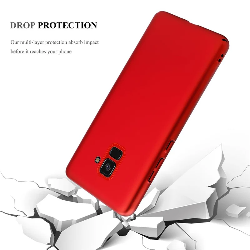 Cadorabo Hülle kompatibel mit Samsung Galaxy A8 2018 Hard Case Schutzhülle in Metall Optik gegen Kratzer und Stöße