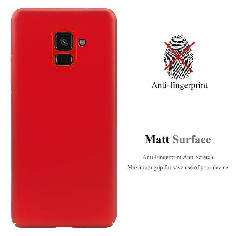 Cadorabo Hülle kompatibel mit Samsung Galaxy A8 2018 Hard Case Schutzhülle in Metall Optik gegen Kratzer und Stöße