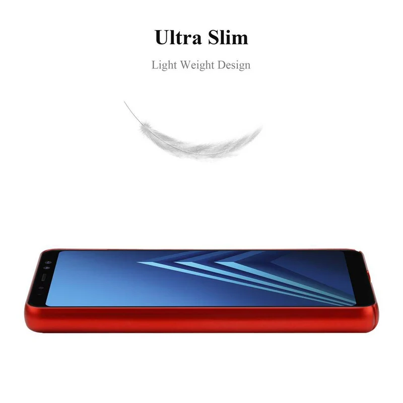 Cadorabo Hülle kompatibel mit Samsung Galaxy A8 2018 Hard Case Schutzhülle in Metall Optik gegen Kratzer und Stöße