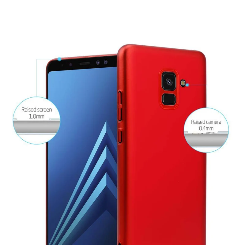 Cadorabo Hülle kompatibel mit Samsung Galaxy A8 2018 Hard Case Schutzhülle in Metall Optik gegen Kratzer und Stöße