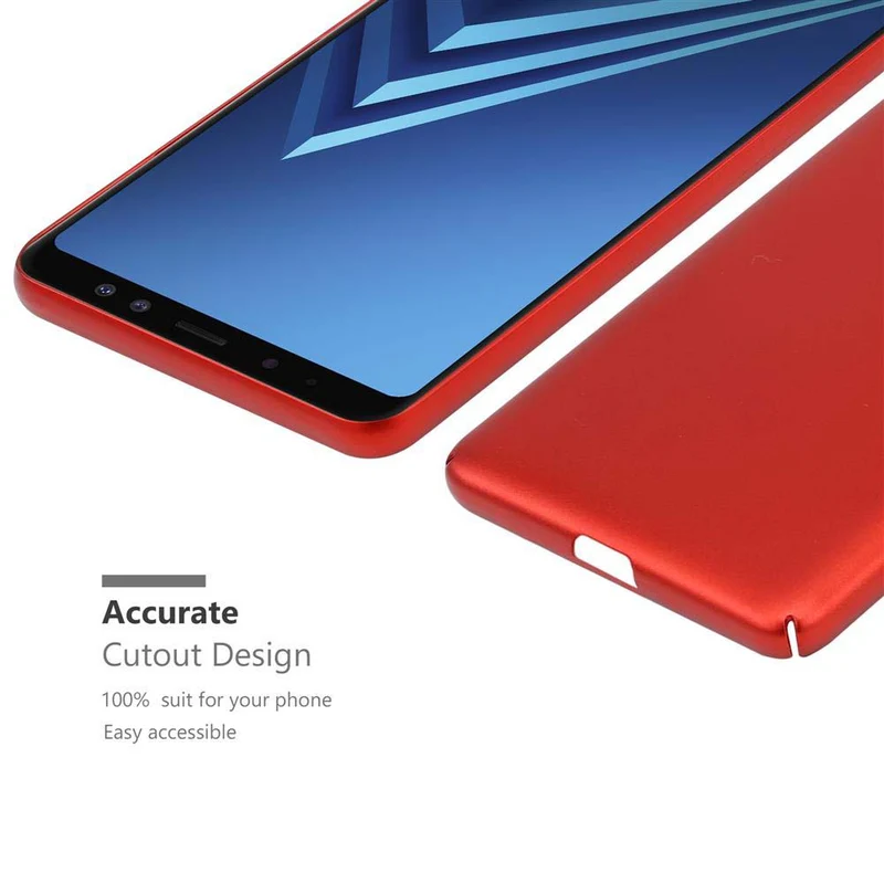 Cadorabo Hülle kompatibel mit Samsung Galaxy A8 2018 Hard Case Schutzhülle in Metall Optik gegen Kratzer und Stöße