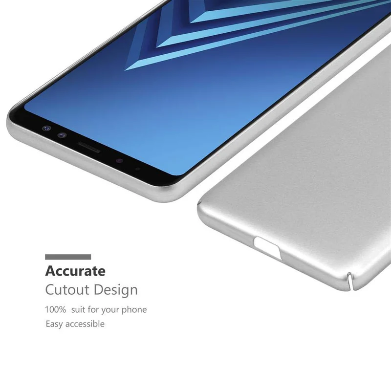 Cadorabo Hülle kompatibel mit Samsung Galaxy A8 2018 Hard Case Schutzhülle in Metall Optik gegen Kratzer und Stöße