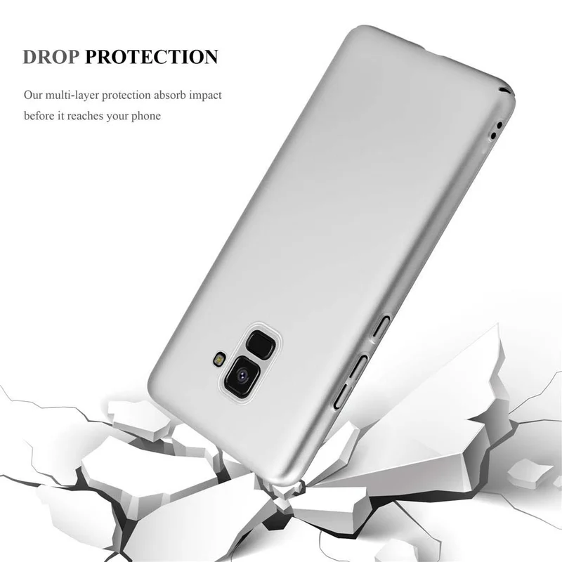 Cadorabo Hülle kompatibel mit Samsung Galaxy A8 2018 Hard Case Schutzhülle in Metall Optik gegen Kratzer und Stöße