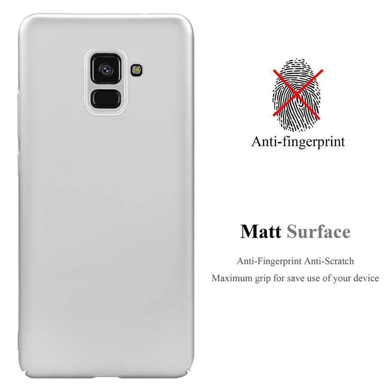 Cadorabo Hülle kompatibel mit Samsung Galaxy A8 2018 Hard Case Schutzhülle in Metall Optik gegen Kratzer und Stöße