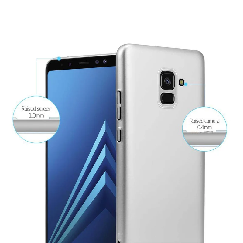 Cadorabo Hülle kompatibel mit Samsung Galaxy A8 2018 Hard Case Schutzhülle in Metall Optik gegen Kratzer und Stöße