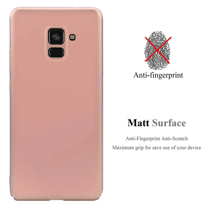 Cadorabo Hülle kompatibel mit Samsung Galaxy A8 2018 Hard Case Schutzhülle in Metall Optik gegen Kratzer und Stöße