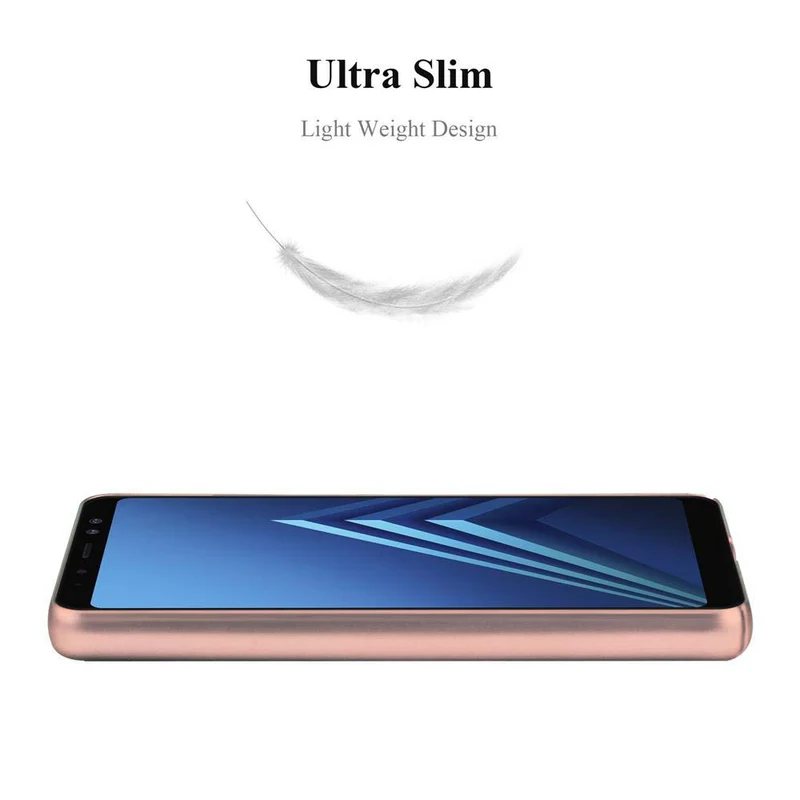 Cadorabo Hülle kompatibel mit Samsung Galaxy A8 2018 Hard Case Schutzhülle in Metall Optik gegen Kratzer und Stöße
