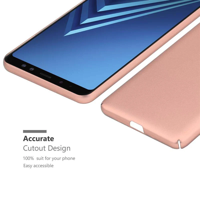 Cadorabo Hülle kompatibel mit Samsung Galaxy A8 2018 Hard Case Schutzhülle in Metall Optik gegen Kratzer und Stöße