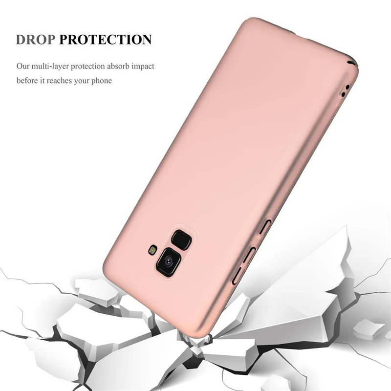 Cadorabo Hülle kompatibel mit Samsung Galaxy A8 2018 Hard Case Schutzhülle in Metall Optik gegen Kratzer und Stöße