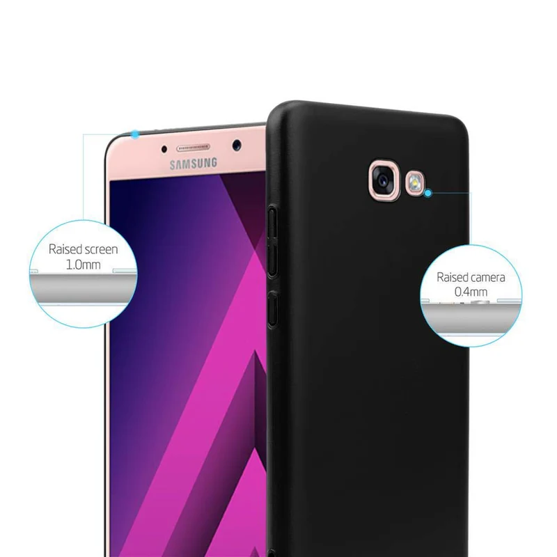 Cadorabo Hülle kompatibel mit Samsung Galaxy A7 2017 Hard Case Schutzhülle in Metall Optik gegen Kratzer und Stöße
