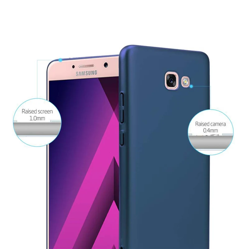 Cadorabo Hülle kompatibel mit Samsung Galaxy A7 2017 Hard Case Schutzhülle in Metall Optik gegen Kratzer und Stöße