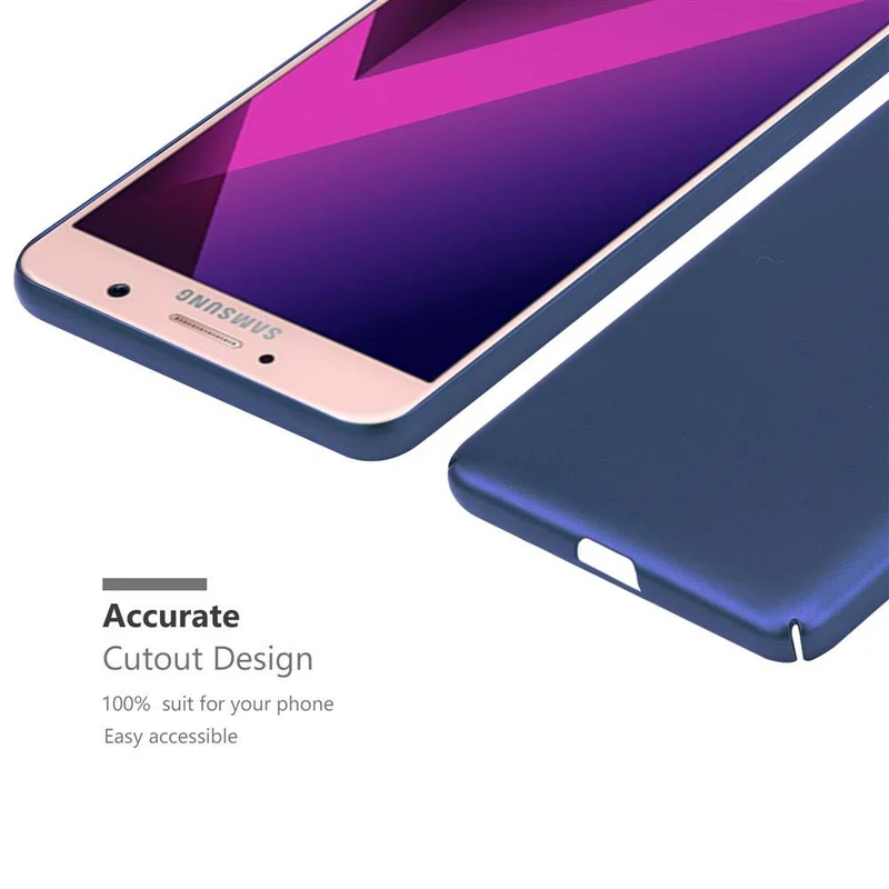 Cadorabo Hülle kompatibel mit Samsung Galaxy A7 2017 Hard Case Schutzhülle in Metall Optik gegen Kratzer und Stöße