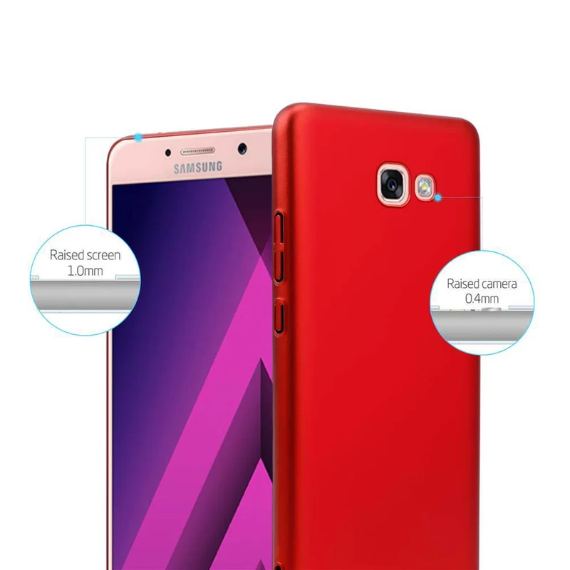 Cadorabo Hülle kompatibel mit Samsung Galaxy A7 2017 Hard Case Schutzhülle in Metall Optik gegen Kratzer und Stöße
