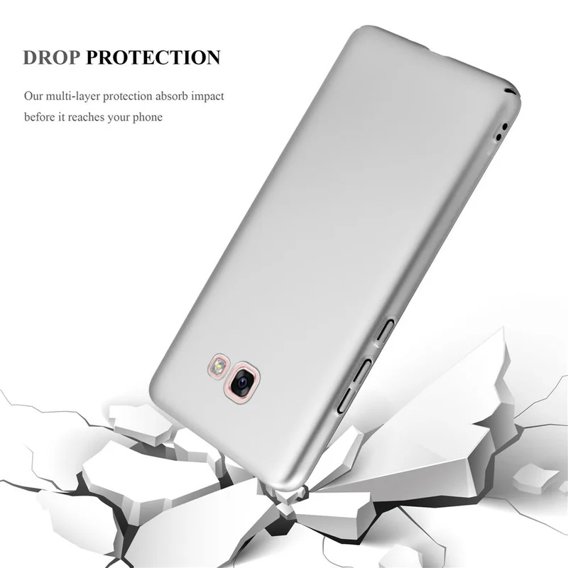 Cadorabo Hülle kompatibel mit Samsung Galaxy A7 2017 Hard Case Schutzhülle in Metall Optik gegen Kratzer und Stöße