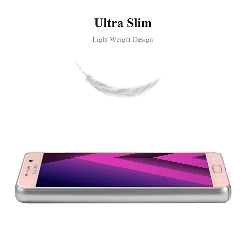 Cadorabo Hülle kompatibel mit Samsung Galaxy A7 2017 Hard Case Schutzhülle in Metall Optik gegen Kratzer und Stöße