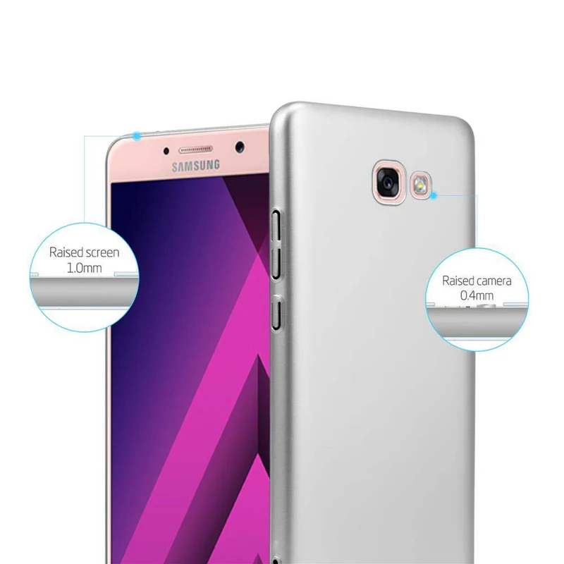 Cadorabo Hülle kompatibel mit Samsung Galaxy A7 2017 Hard Case Schutzhülle in Metall Optik gegen Kratzer und Stöße