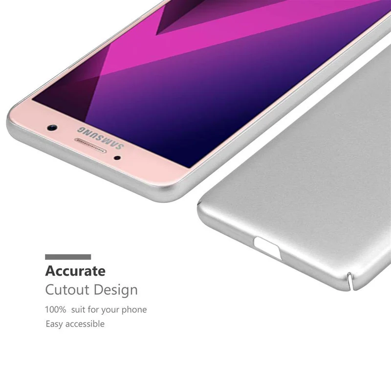 Cadorabo Hülle kompatibel mit Samsung Galaxy A7 2017 Hard Case Schutzhülle in Metall Optik gegen Kratzer und Stöße