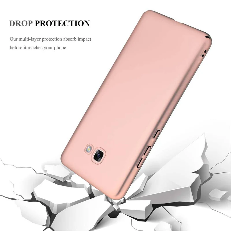 Cadorabo Hülle kompatibel mit Samsung Galaxy A7 2017 Hard Case Schutzhülle in Metall Optik gegen Kratzer und Stöße