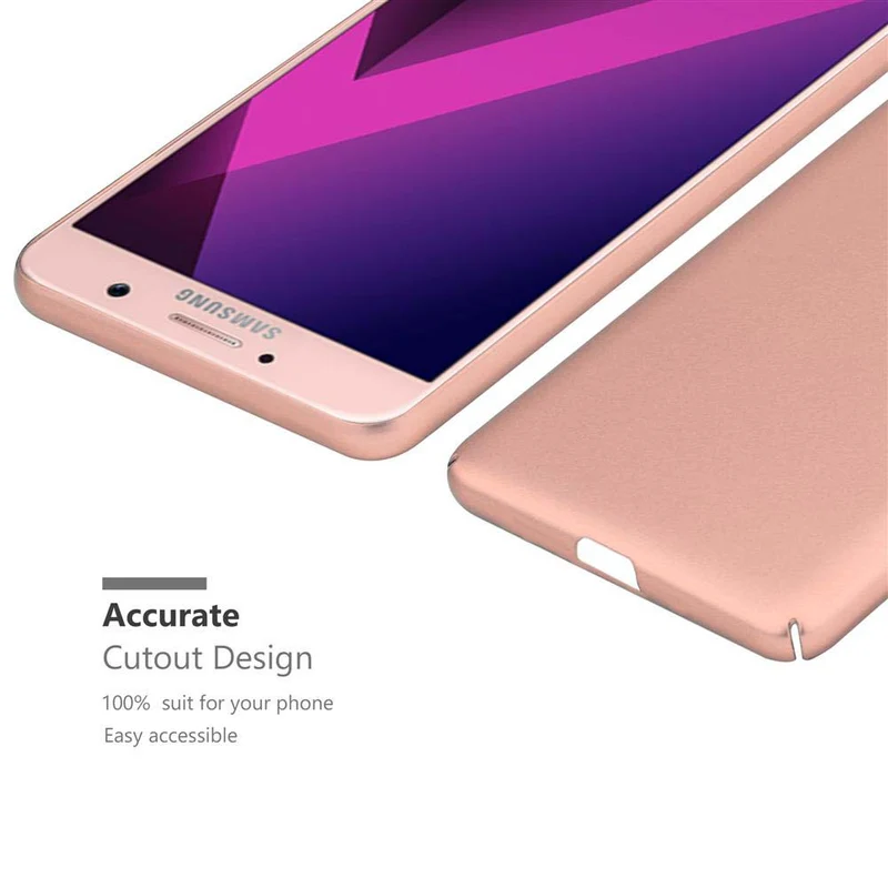 Cadorabo Hülle kompatibel mit Samsung Galaxy A7 2017 Hard Case Schutzhülle in Metall Optik gegen Kratzer und Stöße