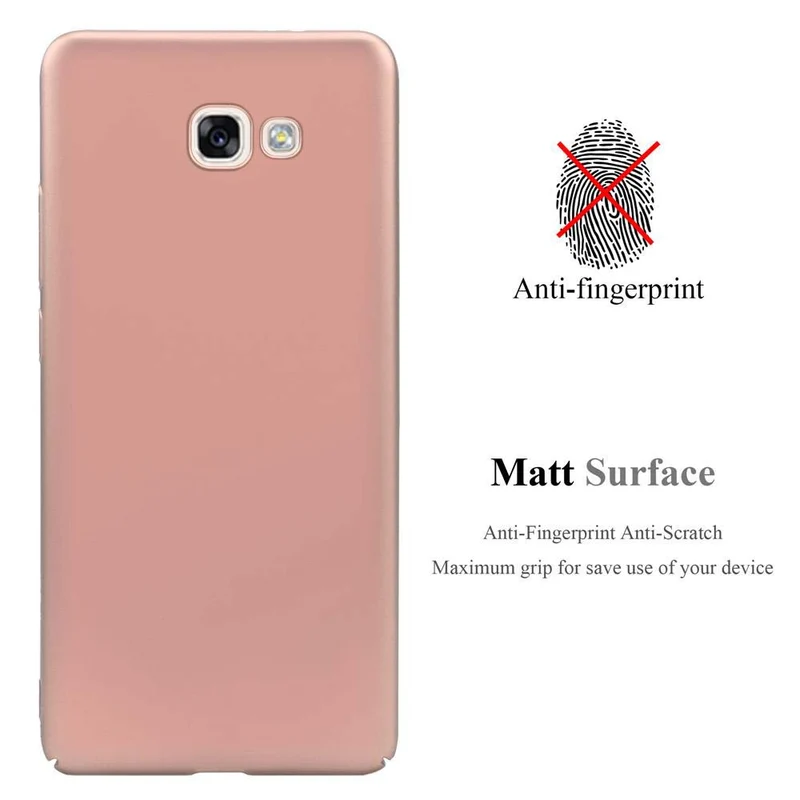 Cadorabo Hülle kompatibel mit Samsung Galaxy A7 2017 Hard Case Schutzhülle in Metall Optik gegen Kratzer und Stöße
