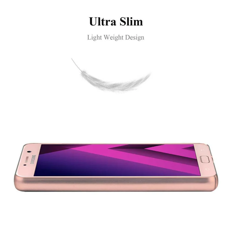 Cadorabo Hülle kompatibel mit Samsung Galaxy A7 2017 Hard Case Schutzhülle in Metall Optik gegen Kratzer und Stöße